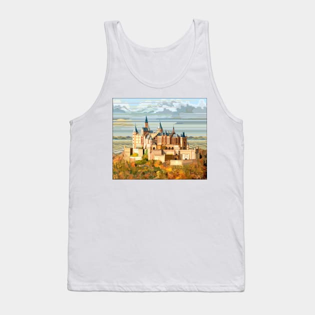 Burg Hohenzollern Pixel Art Tank Top by ArchipicsStore